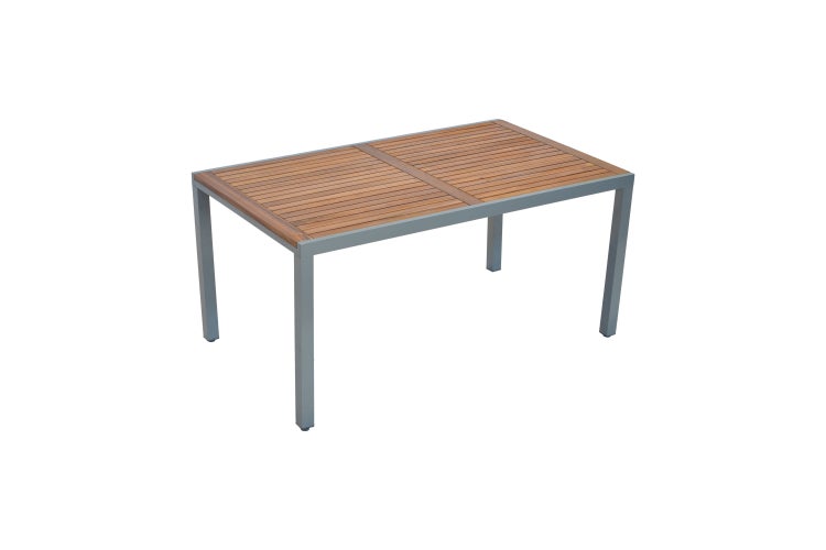 Gartentisch 150 x 90 cm, silber/natur