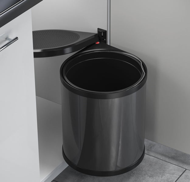 Hailo Einbau-Abfallsammler 15l dunkelgrau/ Deckel schwarz 3515071