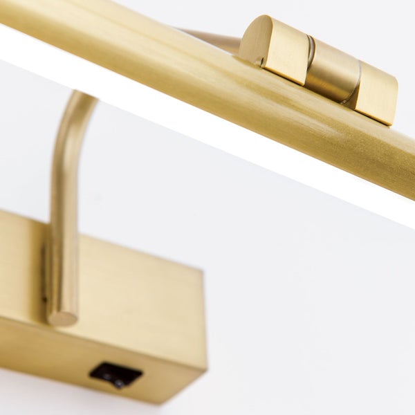 Moderne LED Bilderleuchte in Metalloptik zur Wandmontage mit Schalter