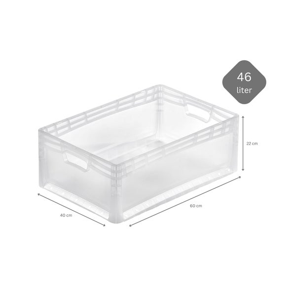 PROREGAL SparSet 20x Transparenter Eurobehälter LightLine mit Offenem Griff HxBxT22 x 40 x 60 cm 4,6 Liter Eurobox Transportbox
