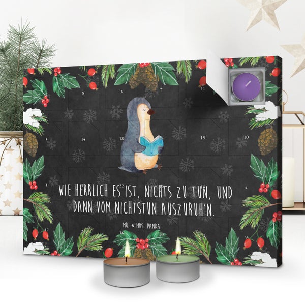 Mr. & Mrs. Panda Duftkerzen Adventskalender Pinguin Buch - Schwarz
