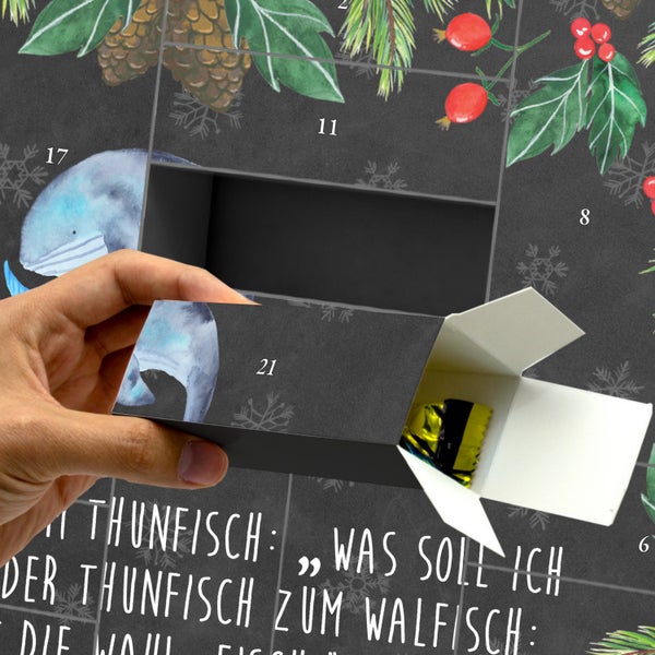 Mr. & Mrs. Panda Befüllbarer Adventskalender Walfisch Thunfisch - Schwarz