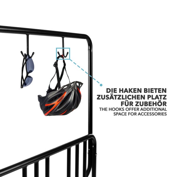 FLOORDIREKT Fahrradständer Tony - Metallgittergestell - mit Doppelhaken - Schwarz