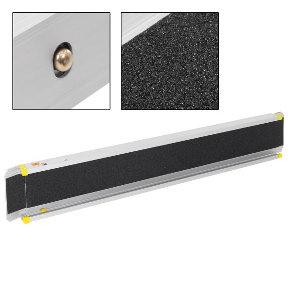 ECD Germany 2x Auffahrrampe aus Aluminium mit Antirutsch-Belag, 122 - 215 cm, klappbar, bis 270 kg, für Treppe und Hindernissen, Rollstuhlrampe Laderampe Teleskoprampe Rampe Auffahrschiene Ladeschiene