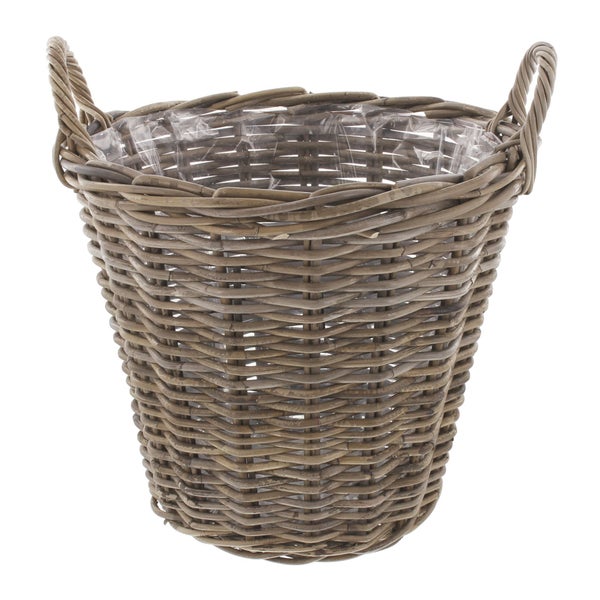 FRANK FLECHTWAREN | Pflanzkorb Rattan, maxi, RATTAN, ca. Ø 45 x 40 cm