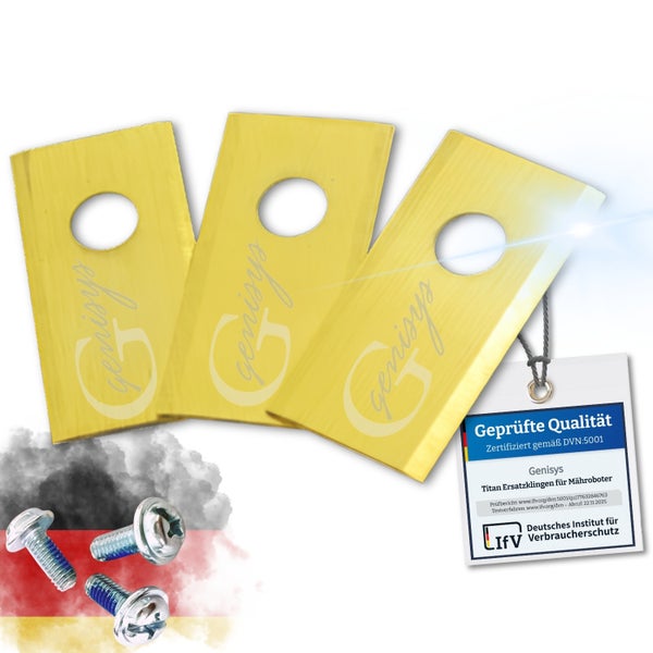 Genisys Titan Ersatzklingen für Mähroboter mit Prüfsiegel