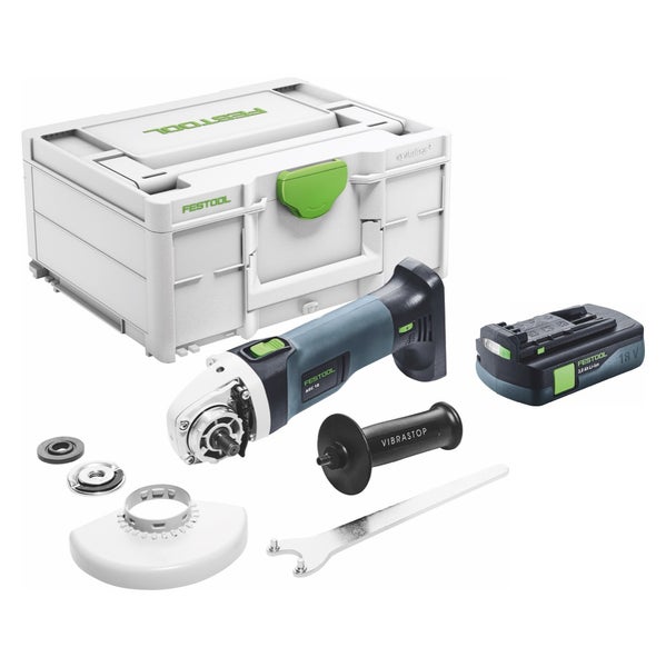 Festool AGC 18-125 EB-Basic Akku Winkelschleifer 18 V 125 mm Brushless + 1x Akku 3,0 Ah + Systainer - ohne Ladegerät