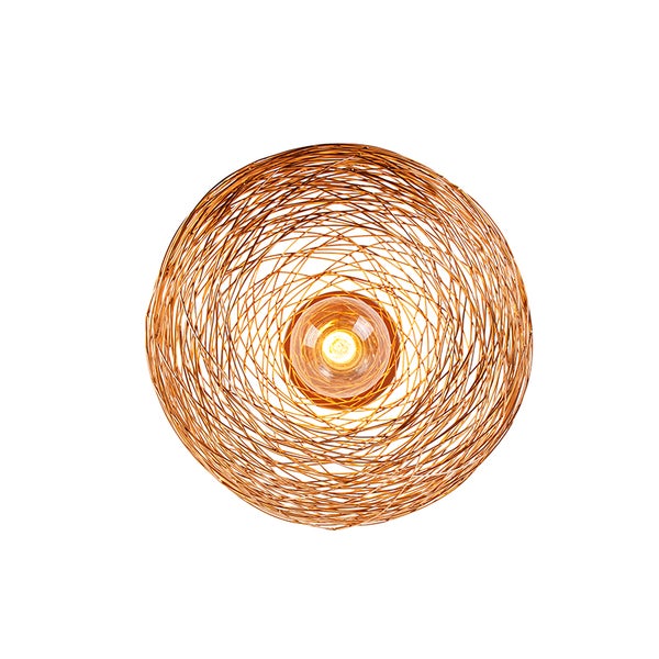 Pendelleuchte mit filigranem Drahtgeflecht und zentralem Leuchtmittel