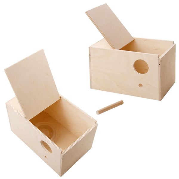 Holz Nistkasten Brutkasten mit Nistmulde Gr.2
