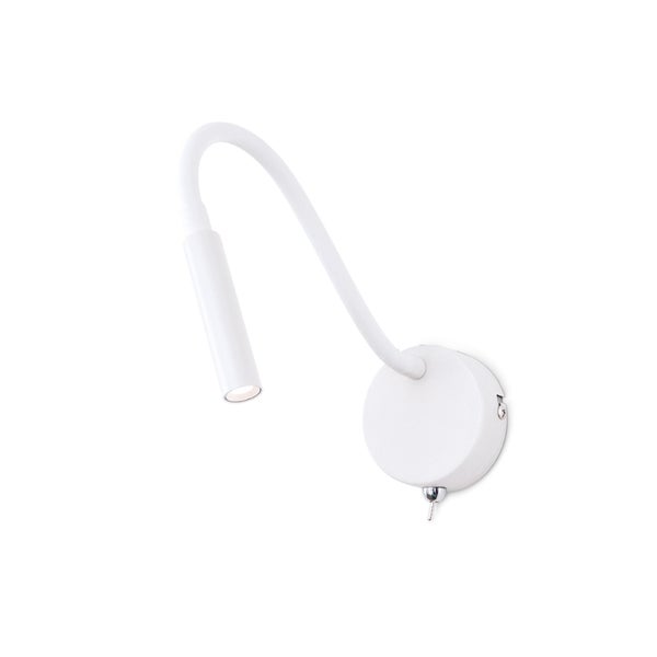 Moderne LED Wandleuchte mit flexiblem Arm und Schalter fuer die punktuelle Beleuchtung