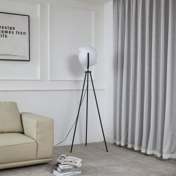 Lucande Stehlampe Helva (Skandinavisch) in Weiß (1 flammig, E27) - Design Stehleuchte Floor Lamp Standleuchte Wohnzimmerlampe Wohnzimmerleuchte