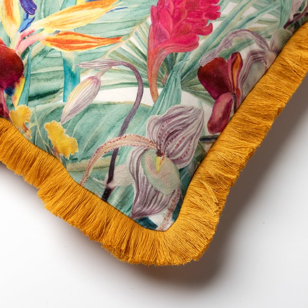 Tropicana Kissenbezug - Mit Blumenmuster 45x45 cm, Gelb