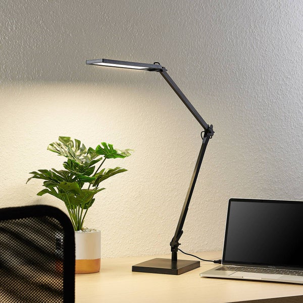 Lindby LED Tischlampe Antisa ( Touchdimmer) dimmbar (Modern) in Schwarz (1 flammig, ) - Tischleuchte Schreibtischlampe Nachttischlampe Touch Lampe Arbeitszimmerleuchte