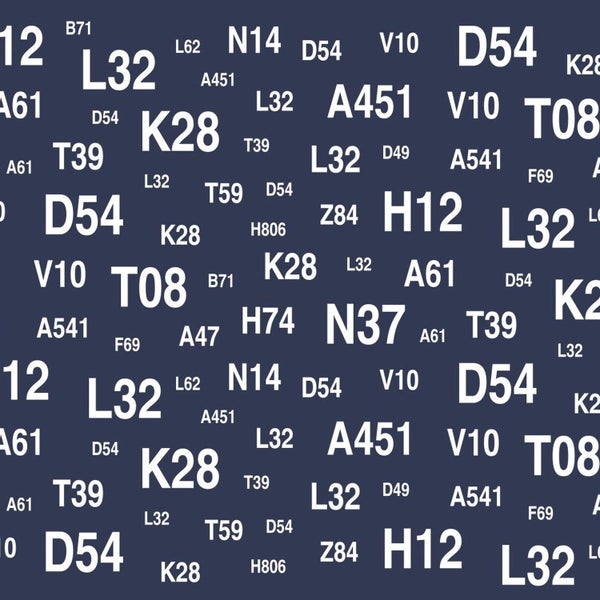 Illustration mit verschiedenen Zeichen und Nummern