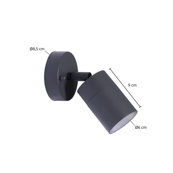 PRIOS Wandleuchte außen Tulimar (spritzwassergeschützt (Modern) in Schwarz aus Aluminium (1 flammig, GU10) - Außenwandleuchten Wandlampe Led Außenlampe Outdoor für Außenwand/Hauswand