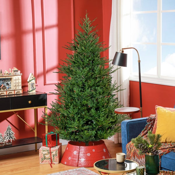HOMCOM künstlicher Weihnachtsbaum, 180 cm Christbaum mit 2380 Spitzen, klappbar Metallständer, für Weihnachten Deko, Grün
