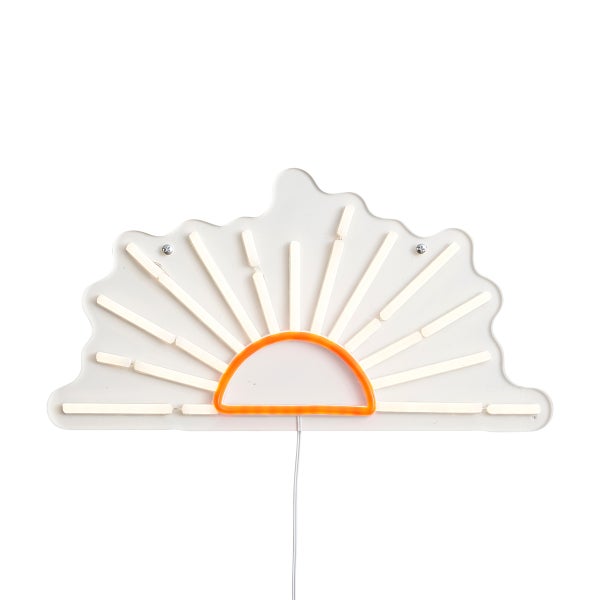 LED Wandleuchte in Form einer aufgehenden Sonne mit Acrylplatte als dekoratives Lichtobjekt