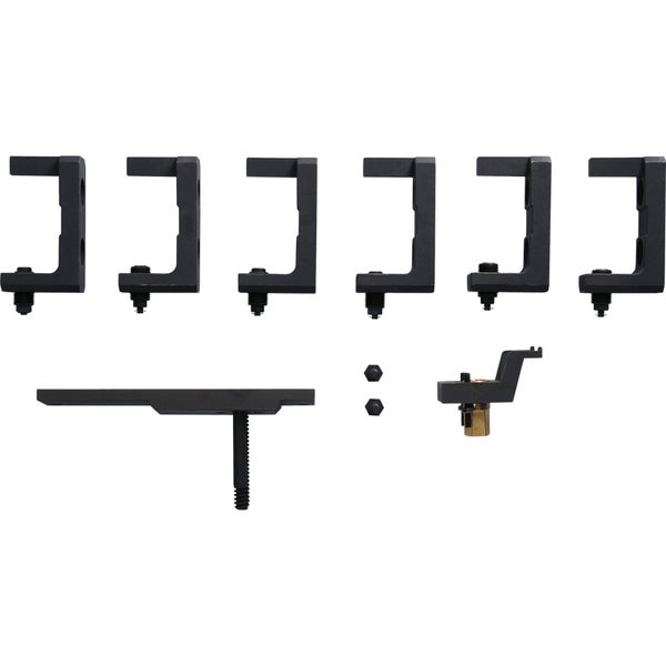 Zubehör für Brennholzregale, bestehend aus Halterungen und Schrauben