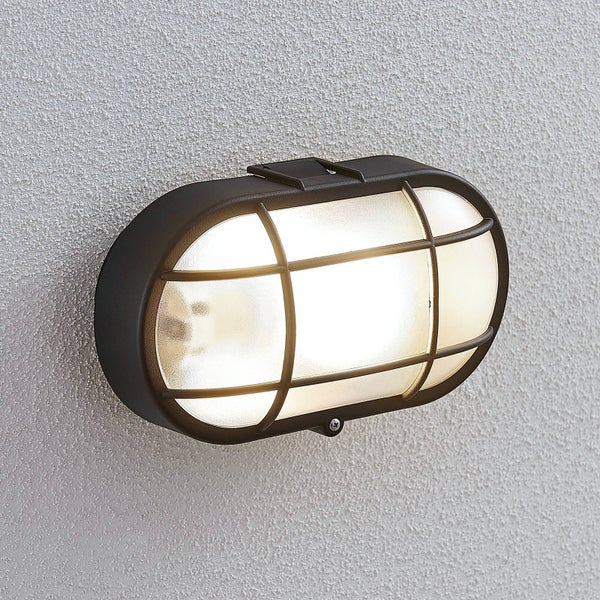 Lindby Wandleuchte außen Alisha (spritzwassergeschützt (Modern) in Schwarz (1 flammig, E27) - Außenwandleuchten Wandlampe Led Außenlampe Outdoor für Außenwand/Hauswand