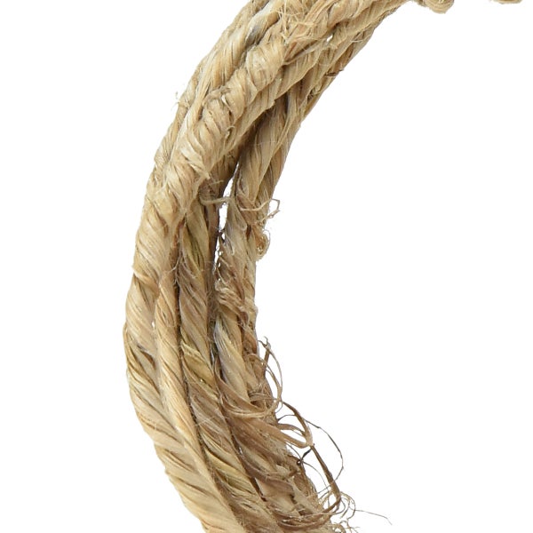 Nahaufnahme eines gedrehten Naturfaserseils aus Sisal.