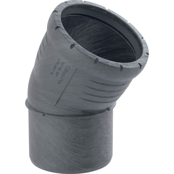 Schallgedämmter Abwasserrohr-Bogen Silent-Pro, 30 Grad, DN 90, aus Kunststoff.
