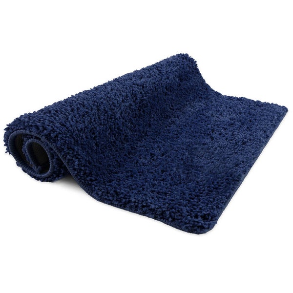 FLOORDIREKT Badematte Sky Soft - Reckteckig - Rutschhemmende Rückseite - Marineblau - 50 x 80 cm