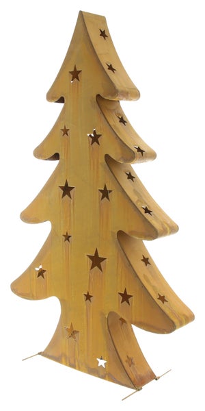 Dekorativer Weihnachtsbaum aus Metall mit Sternenmuster
