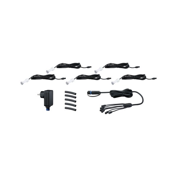 Plug & Shine Set Smart Home Zigbee 3.0 LED Bodeneinbauleuchte MicroPen IP67 3000K 5x0,2W 21VA Silber Smart Home Zigbee