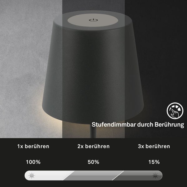 FULFILMENT ONLY 2 x LED accu table lamp,anthracite