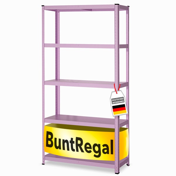 FLOORDIREKT Buntregal Kleur - Pastellfarben - Modernes Wohnregal - Pastellviolett - 172 x 90 x 30 cm