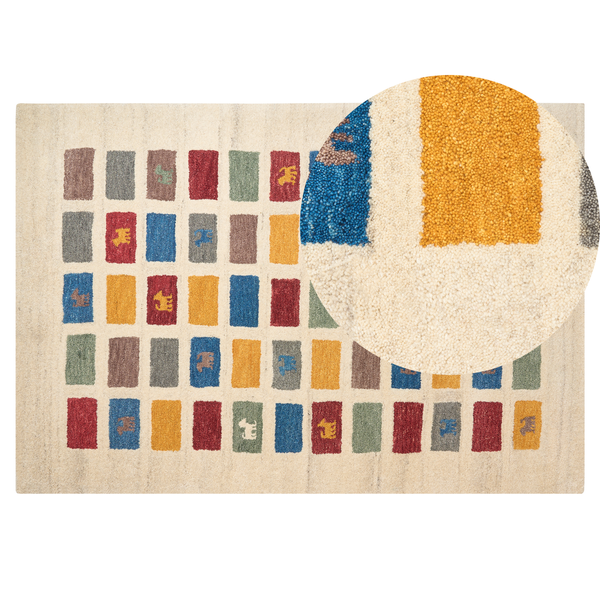 Teppich MURATLI Bunt 140 x 200 cm Wolle Gabbeh