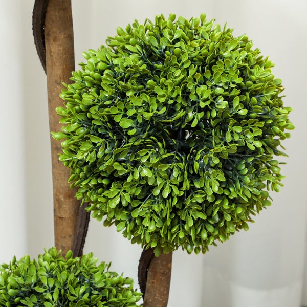 Kunstbaum Buchsbaumkugel als dekorative Pflanze mit naturgetreuem Stamm