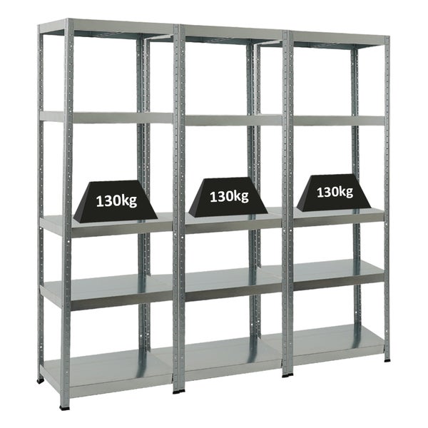 PROREGAL Mega Deal 3x Schwerlastregal Steel Eagle HxBxT 180 x 60 x 40 cm Fachlast 130 kg Verzinkt