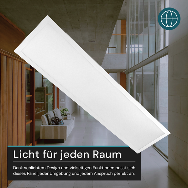 LED-Panel in einem Wohnraum mit moderner Architektur