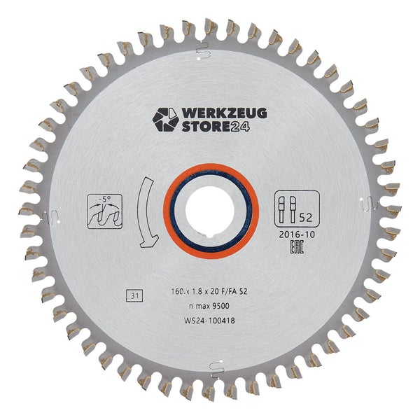 WS24 HM-Kreissägeblatt Aluminium 160 x 1,8 x 20 TF 52  - WS24-100418
