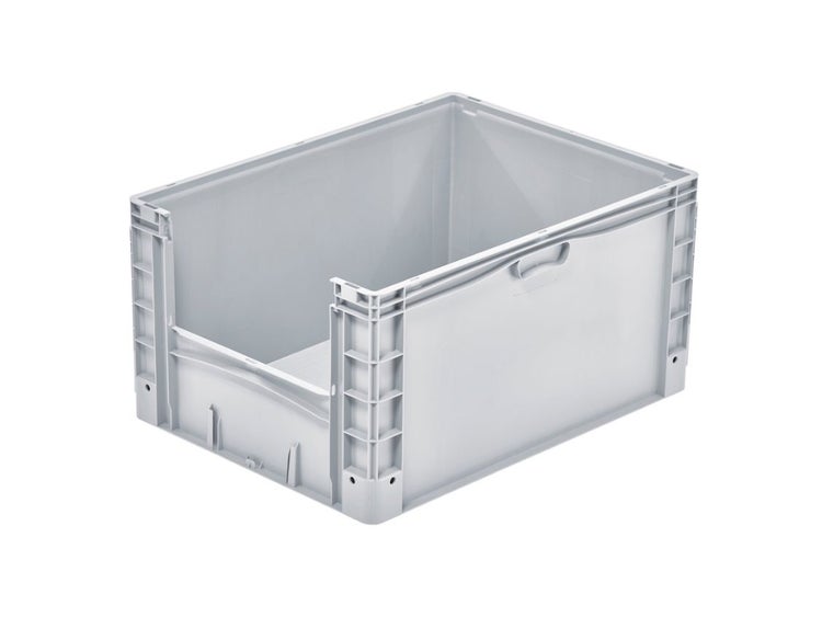PROREGAL SparSet 4x Euro-Norm Großbehälter Insight HxBxT 42 x 60 x 80 cm 168 Liter Grau Eurobehälter Transportbox