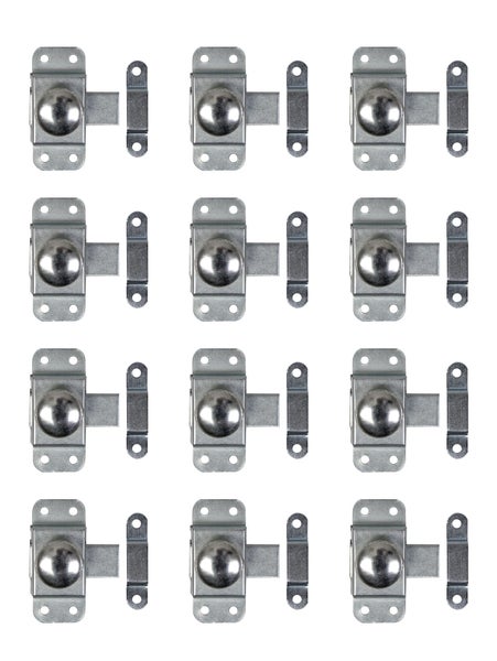 Set von zwölf Metall Riegeln für Türen und Tore mit Schließblech