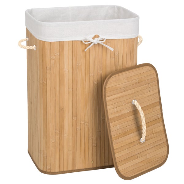 Wäschekorb tectake  42 x 31,5 x 60 cm aus Bambus beige