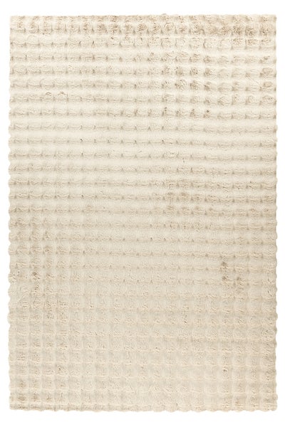 Hochflor Teppich Kani Creme Modern 80 x 150 cm