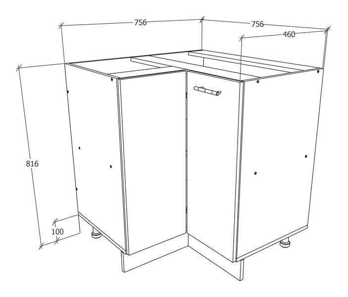 Eckschrank Küchenschrank Unterschrank Küche Esilo