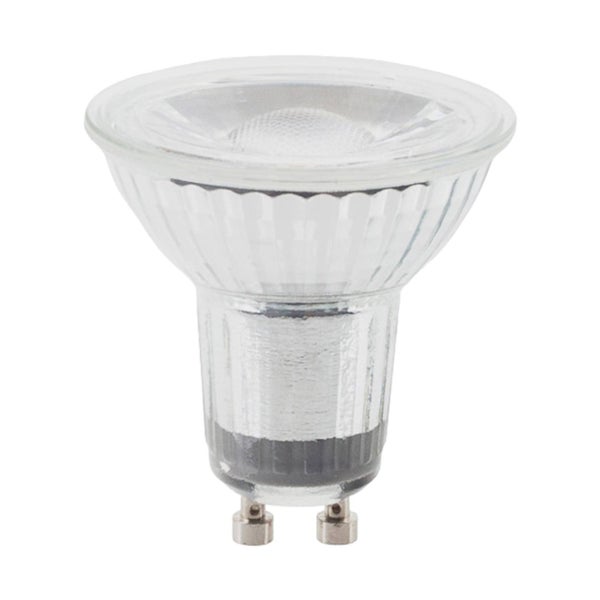 LED-Reflektorlampe GU10 aus klarem Glas.