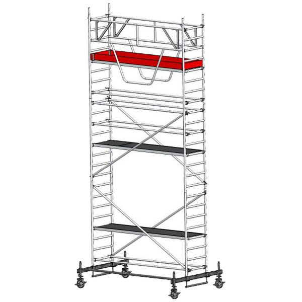 Rollgerüst mit Plattformen und Sicherheitsgeländer