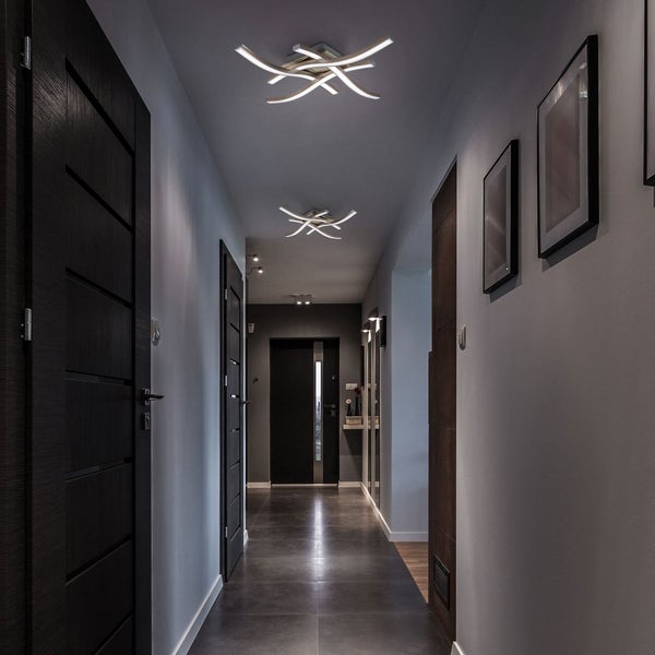 Deckenleuchte 42,5x42,5 cm - 17,2W, 1800lm, LED, neutralweiß, matt-nickel