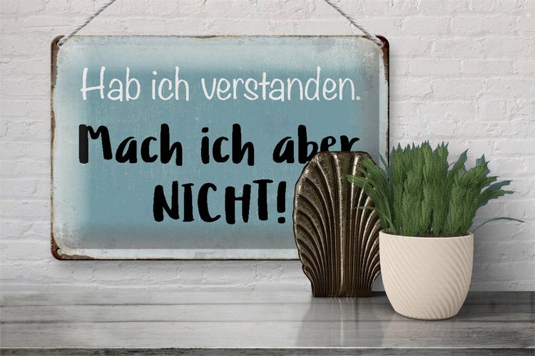 Blechschild Spruch 30x20cm habe ich verstanden mache nicht