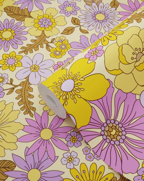 Tapetenrolle mit Blumenmuster