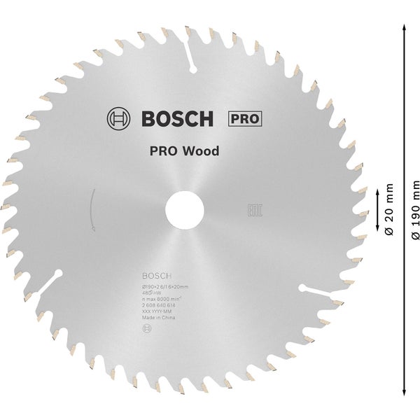 Bosch Pro Holzsägeblatt mit 190 Millimeter Durchmesser