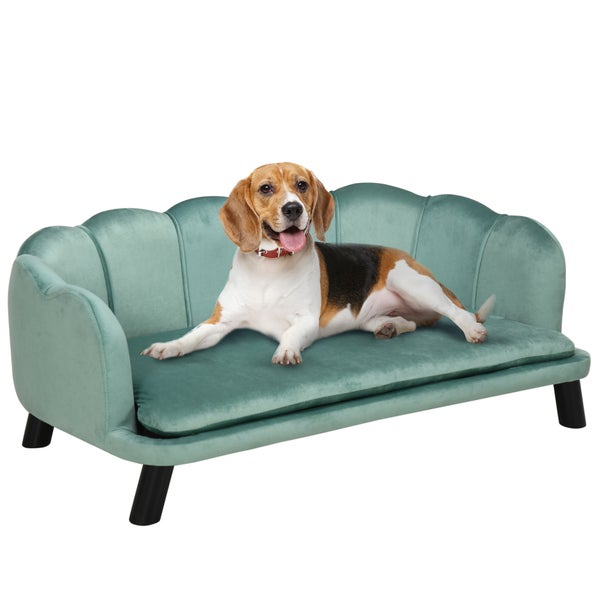 PawHut Hundesofa, 98,5B x 60,5T x 35,5H cm, Polyester, Schaumstoff, Grün