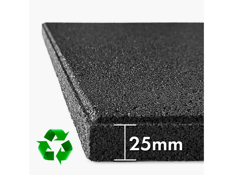 FLOORDIREKT Fallschutzmatte - Elastikmatte - Fallschutzplatte mit Drainage - Grau - 50 x 50 x 2,5 cm