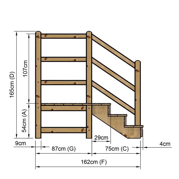 Illustration einer Treppe mit Maßen.