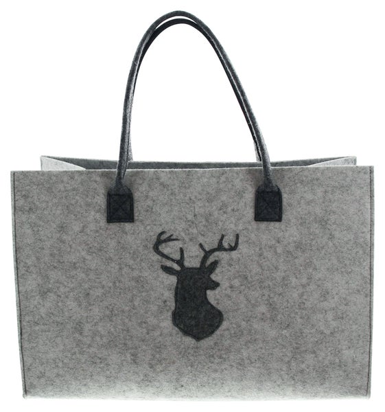 FRANK FLECHTWAREN | Filztasche Hirsch, FILZ, 45 x 20 x 30 cm, GH 50 cm